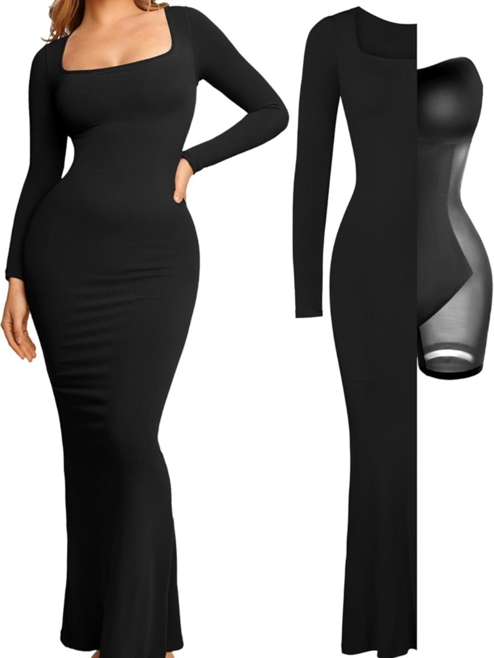 Long Sleeve Black Maxi Dress